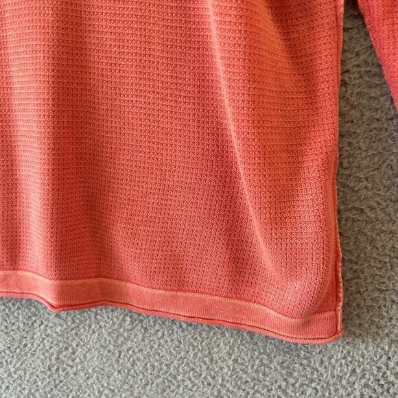 Tommy Bahama Reversible Sweater Small Petite V-Neck Pullover Coral Orange SP - Picture 3 of 13
